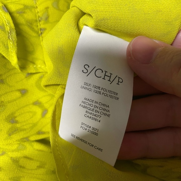 Cabi ruffle front chartreuse yellow green career wear tank small reign blouse - Picture 6 of 9